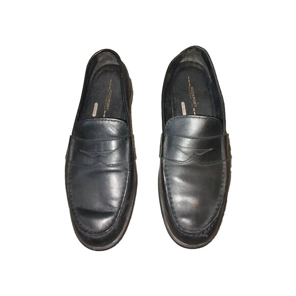 Men's Rockport Penny Loafers Size 9.5, Black Great Shape - Picture 1 of 3